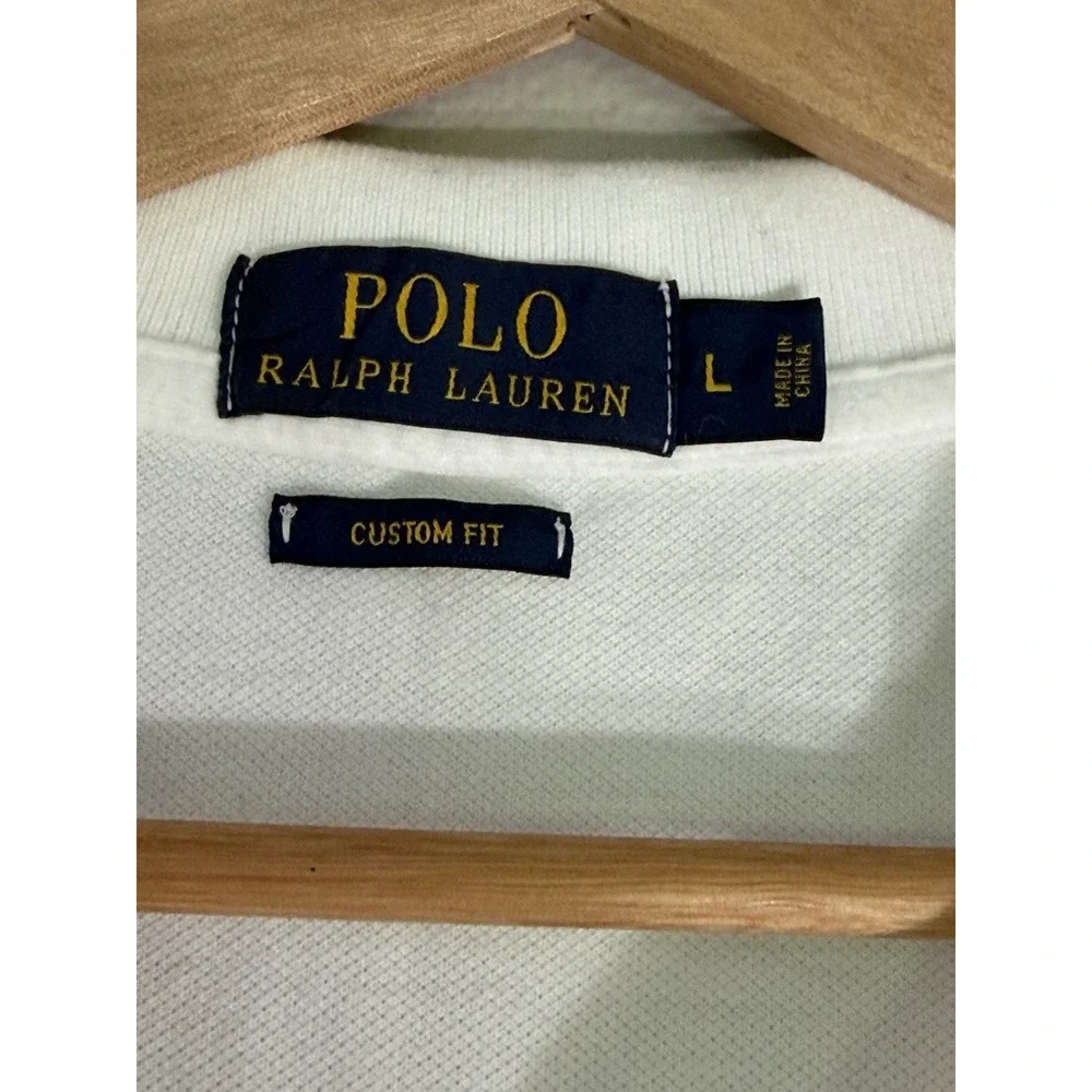 Polo Ralph Lauren White Long Sleeve‎ Big Pony Polo Long Sleeve Custom Fit Shirt